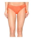 Vince Camuto Fiji Solids Side Tie Cheeky Bikini Bottom (pop Coral) Women's Swimwear
