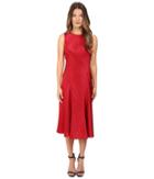 Alberta Ferretti Sleeveless Satin Dress (ruby) Women's Dress