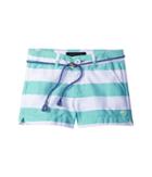 Tommy Hilfiger Kids Rugby Stripe Shorts With Rope Belt (toddler) (cabbage) Girl's Shorts