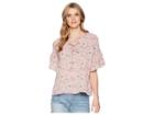 B Collection By Bobeau Willa Lattice Tie Blouse (red Mix Print) Women's Blouse