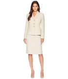 Le Suit Tweed Three-button Skirt Suit (wheat Multi) Women's Suits Sets