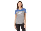 Nike Sportswear Gym Vintage Top Short Sleeve Graphics (indigo Force/carbon Heather/sail) Women's Clothing