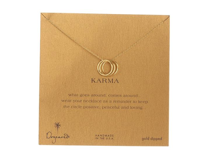 Dogeared Triple Karma Ring Necklace (gold) Necklace