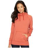 The North Face Long Sleeve Tnf Terry Hooded Top (ketchup Red Heather) Women's Sweatshirt