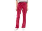 Juicy Couture Foil W/ Glitter Logo Bootcut Velour (pomogranite) Women's Casual Pants