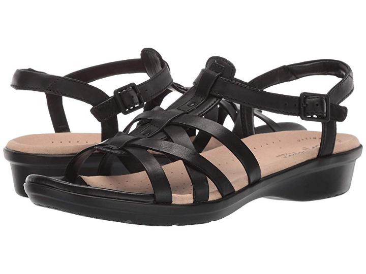 Clarks Loomis Katey (black Leather) Women's Sandals