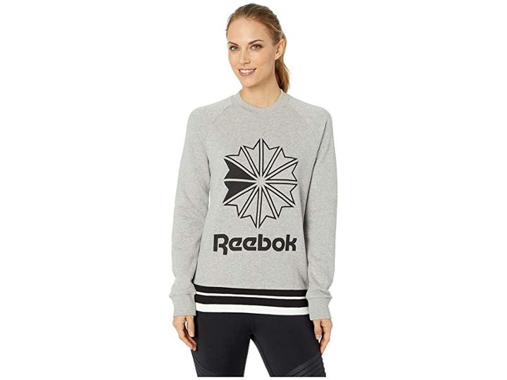 Reebok Crew Neck Sweatshirt (medium Grey Heather) Women's Clothing