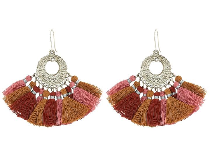 Chan Luu Pendant Earrings With Multicolored Tassels (andorra Combo) Earring