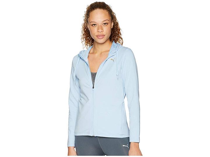 Puma Modern Sport Full Zip Logo Hoodie (cerulean) Women's Sweatshirt