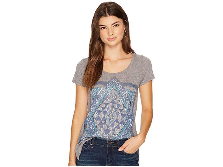 Lucky Brand Celestial Mandala Tee (heather Grey) Women's T Shirt