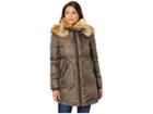 Vince Camuto Heavy Weight Down With Sherpa And Faux Fur Detail R1241 (bark) Women's Coat