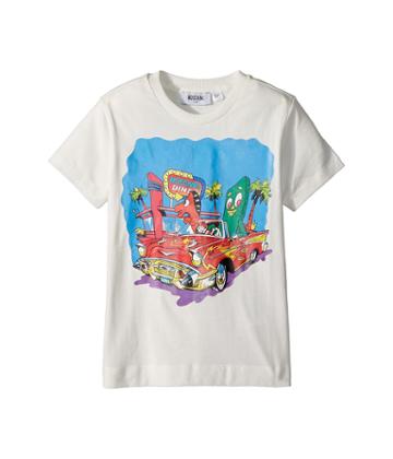 Moschino Kids Short Sleeve Car At Diner Graphic T-shirt (little Kids/big Kids) (cloud) Boy's T Shirt