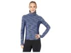 Nike Pro Hyperwarm Top Long Sleeve Brushed (midnight Navy/black) Women's Clothing