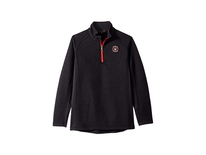 Spyder Kids Bandit 1/2 Zip Stryke Jacket (big Kids) (black/black/red) Boy's Coat
