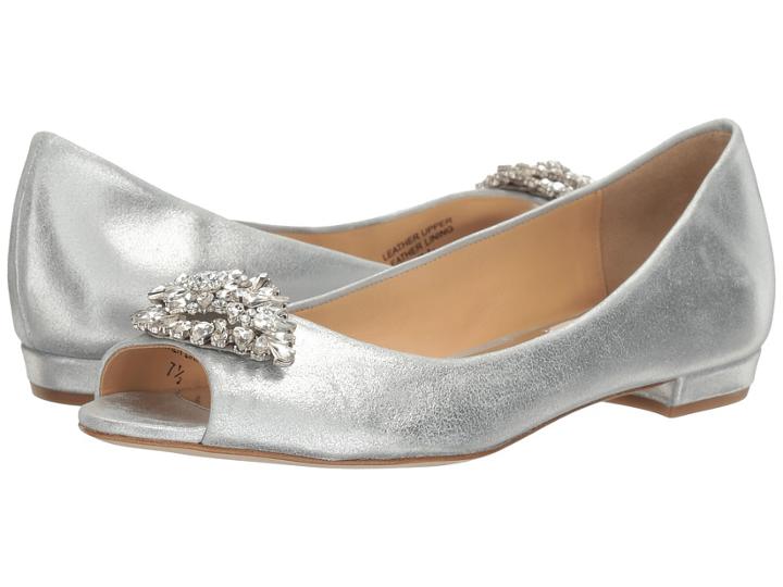 Badgley Mischka Taft (silver Metallic Suede) Women's Sandals