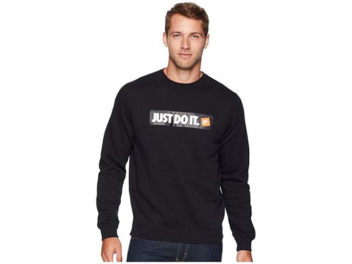 Nike Nsw Hybrid Crew Fleece (black) Men's Clothing