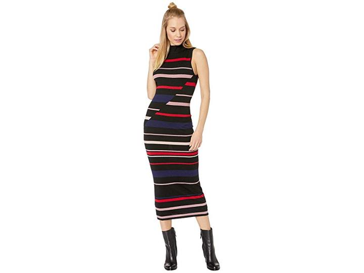 Bcbgeneration Color Block Stripe Sweater Dress (black/combo) Women's Dress