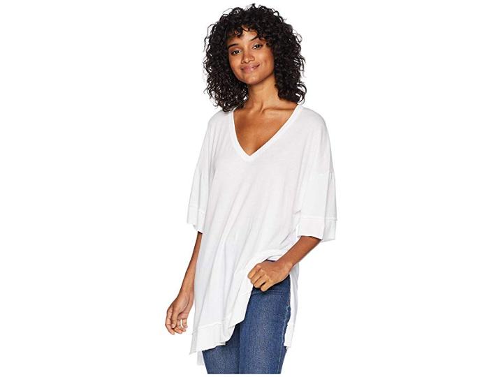 Michael Stars Ultra Jersey V-neck Tunic (white) Women's Blouse