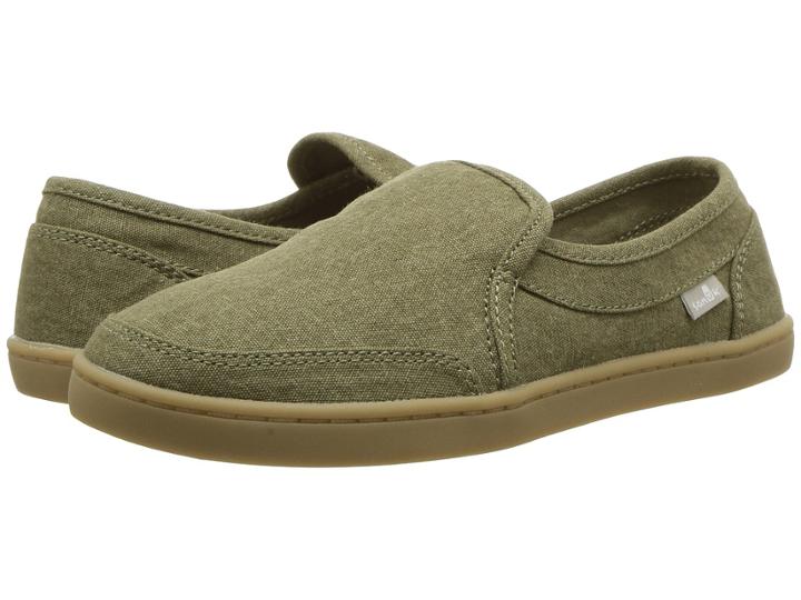 Sanuk Kids Lil Pair O Dice (little Kid/big Kid) (olive) Girl's Shoes