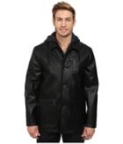 Kenneth Cole New York Faux Leather Moto W/ Hood (black) Men's Coat