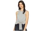 Astr The Label Tie Front Knit Tank Top (heather Grey) Women's Sleeveless