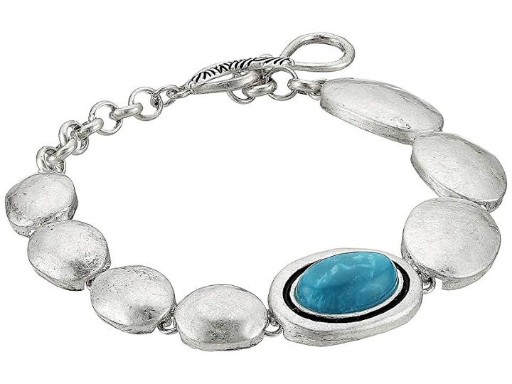 The Sak Oval Stone Line Bracelet (teal) Bracelet
