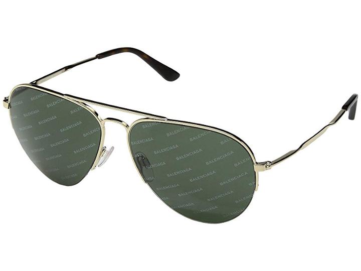 Balenciaga Ba0125 (pale Gold/green Logomania Lens) Fashion Sunglasses