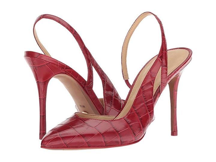 Michael Michael Kors Eliza Pump (scarlet Embossed Croc) High Heels
