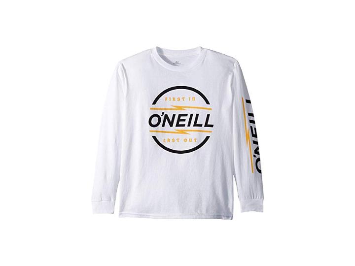 O'neill Kids Striker Long Sleeve Tee (big Kids) (white) Boy's T Shirt
