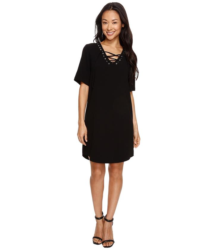 Karen Kane Lace-up Shirttail Dress (black) Women's Dress