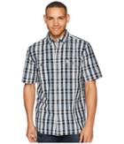 Carhartt Fort Plaid Short Sleeve Top (navy) Men's Short Sleeve Button Up