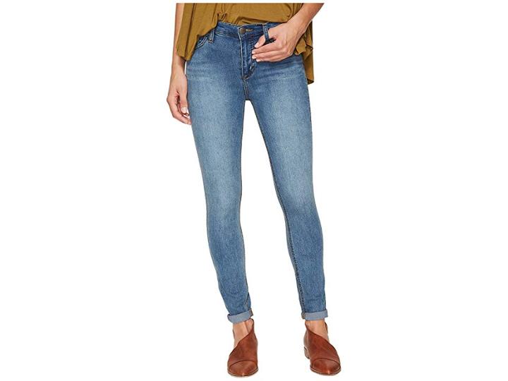 Free People Gummy Denim High-rise Roller Crop Jeans (light Denim) Women's Jeans