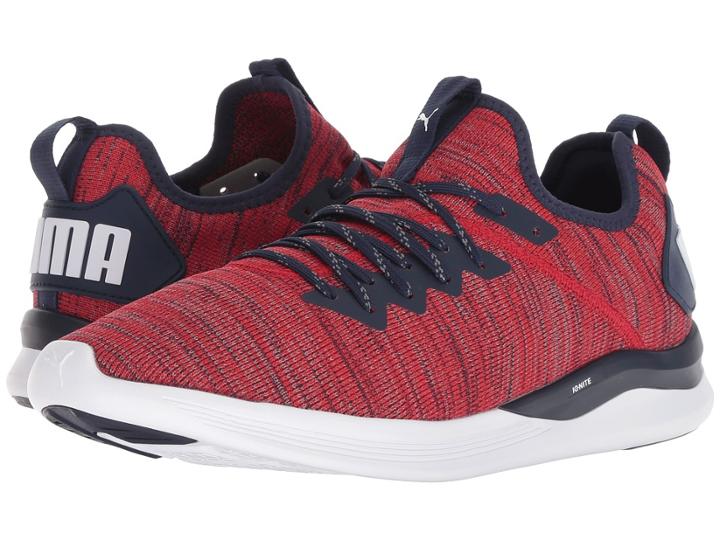 Puma Ignite Flash Evoknit (ribbon Red/peacoat) Men's Shoes