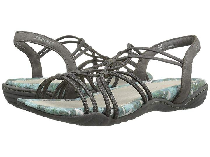 Jbu April (grey Elastic/vegan) Women's Sandals