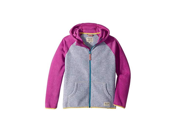 Burton Kids Spark Full Zip Fleece Hoodie (little Kids/big Kids) (gray Heather/grapeseed) Boy's Sweatshirt