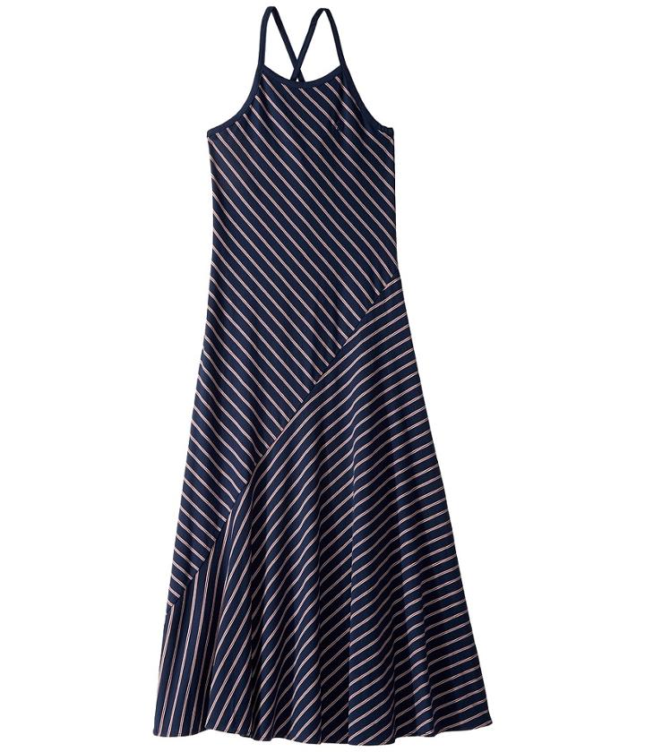 Polo Ralph Lauren Kids Striped Cotton Jersey Maxi (little Kids/big Kids) (summer Navy/nantucket Red Multi) Girl's Dress