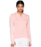 Adidas Response 1/2 Zip Long Sleeve Tee (chalk Coral/colored Heather) Women's T Shirt