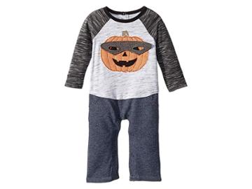 Mud Pie Halloween Pumpkin Long Sleeve One-piece Playwear (infant) (gray) Boy's Jumpsuit & Rompers One Piece