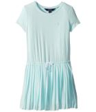 Polo Ralph Lauren Kids Pleated Jersey T-shirt Dress (little Kids) (crystal Blue) Girl's Dress
