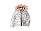 Urban Republic Kids Lana Metallic Foil Puffer Jacket W/ Colored Faux Fur (little Kids/big Kids) (silver) Girl's Jacket
