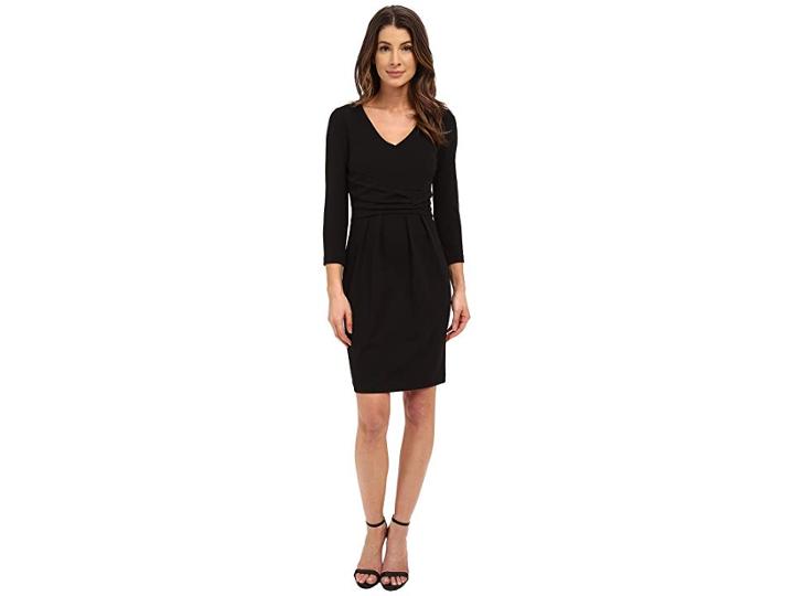 Nydj Andrea Stretch Crepe Dress (black) Women's Dress