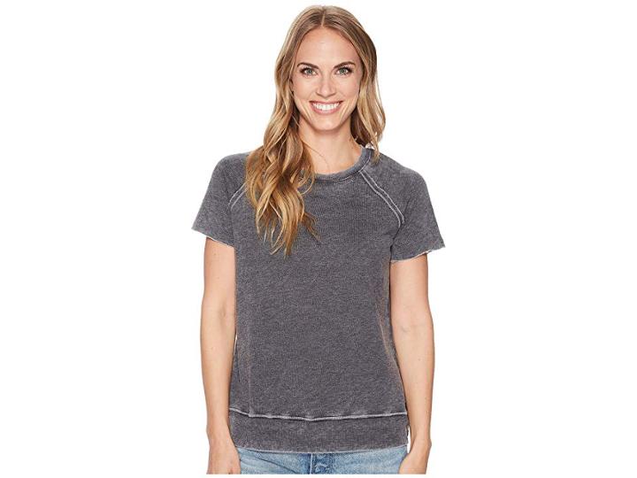 Allen Allen Short Sleeve Raglan Crew (black) Women's Short Sleeve Pullover