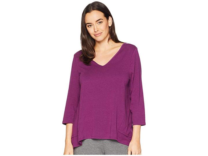 Jockey Above Elbow Sleeve Top (burgundy) Women's Pajama