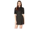 Bcbgeneration Front Zipper Fit N Flare Dress (black Combo) Women's Dress
