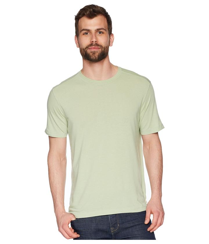 Agave Denim Bishop Rock Short Sleeve Crew Neck (smoke Green) Men's Short Sleeve Pullover