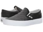 Vans Classic Slip-ontm ((leather) Checkerboard/black) Skate Shoes
