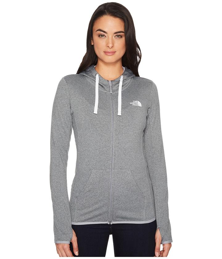 The North Face Fave Lite Lfc Full Zip Hoodie (tnf Medium Grey Heather/tnf White) Women's Sweatshirt