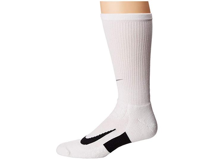 Nike Elite Running Cushion Crew Socks (white/black/black) Crew Cut Socks Shoes