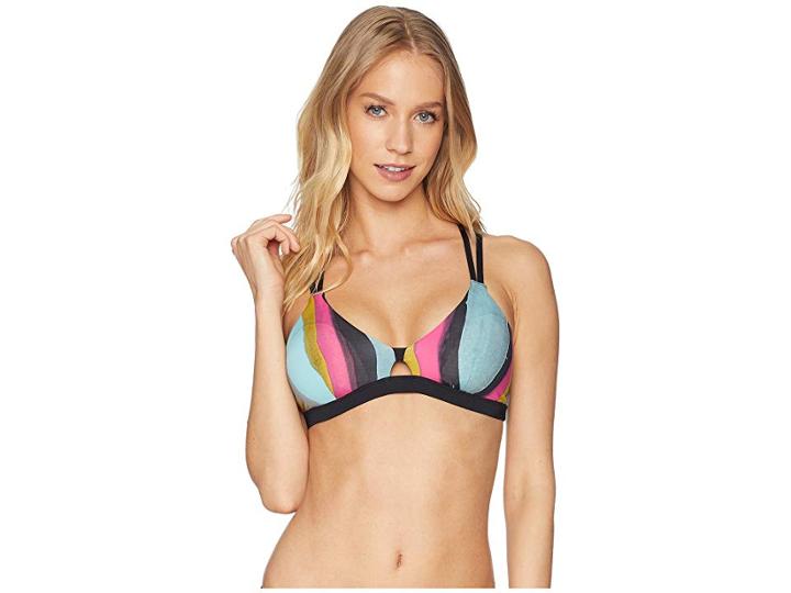 Hurley Quick Dry Resin Triangle Surf Top (aurora Green) Women's Swimwear