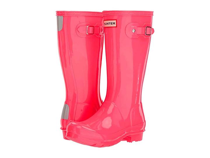 Hunter Kids Original Kids' Gloss Rain Boot (little Kid/big Kid) (hyper Pink) Kids Shoes